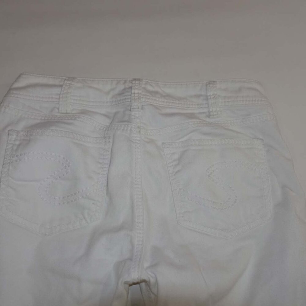 Silver Women's Suki Capri Jeans Size 30 Low Rise White 5 Pocket Denim EUC - Picture 6 of 7